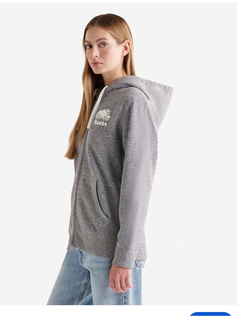 Roots Heather Gray Full-Zip Hooded Jacket